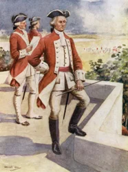 Clive auf dem Dach beobachtet die Schlacht von Plassey
